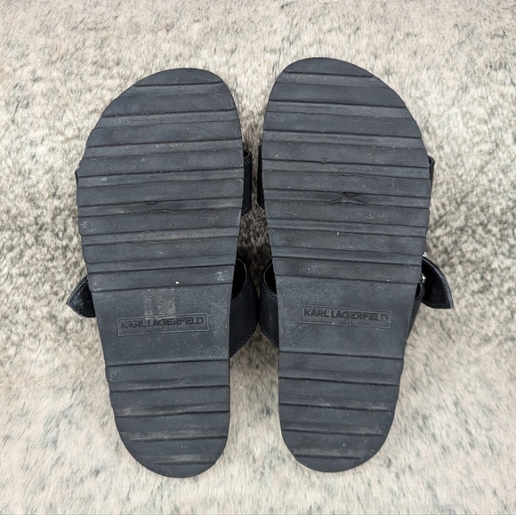Karl Lagerfeld Paris Brinda Embellished Slide Sandal  Black Women's 9 - Picture 9 of 9
